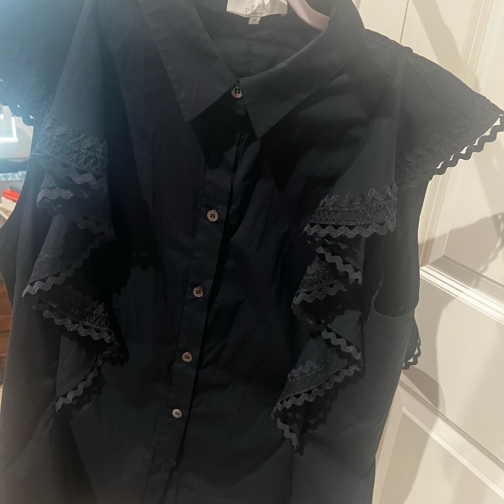 Lela Rose Pearl Collection Navy Top